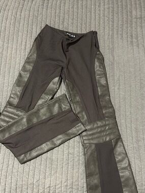 I.AM.GIA Black Paneled Faux Leather Leggings